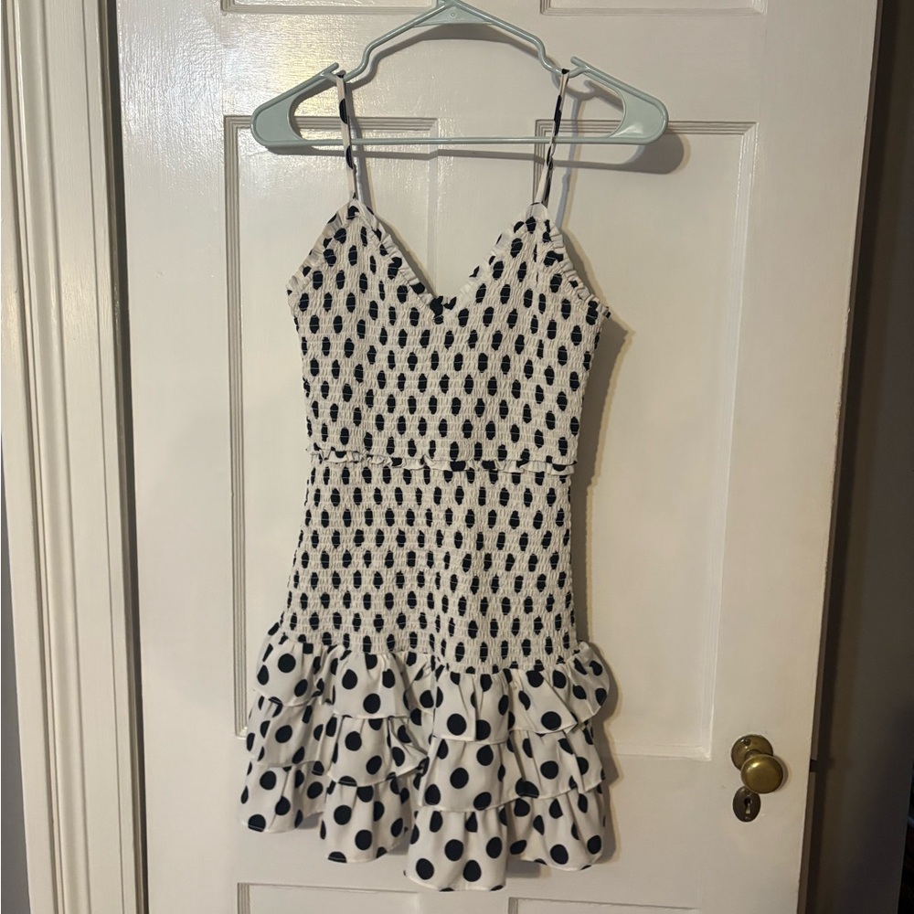 DO+BE Black and White Smocked Dress